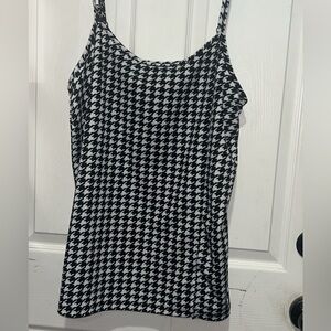 SHEIN black + white houndstooth tank top Size XL #houndstooth #shein